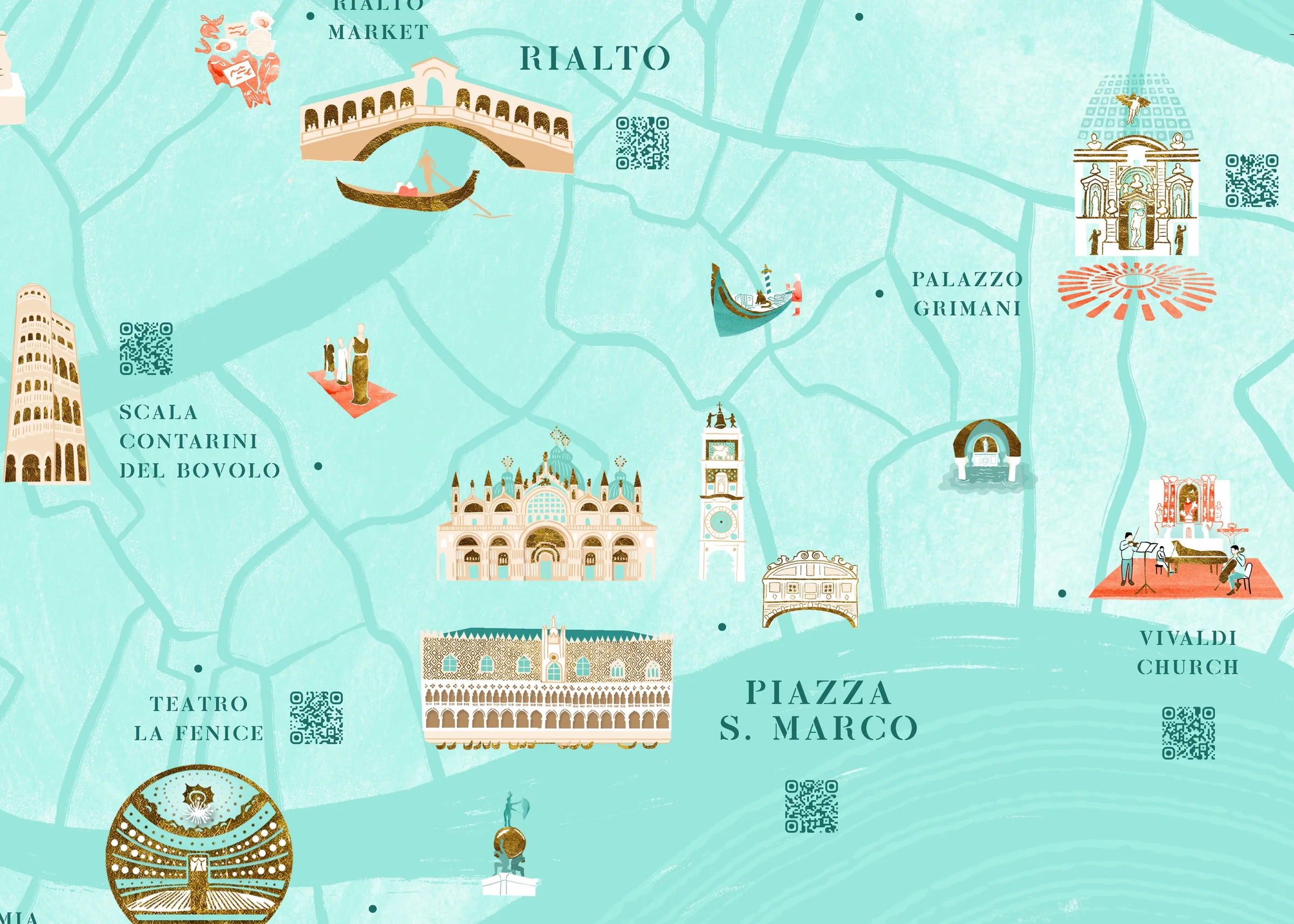 Dettaglio della mappa Venezia Illustrata formato A1