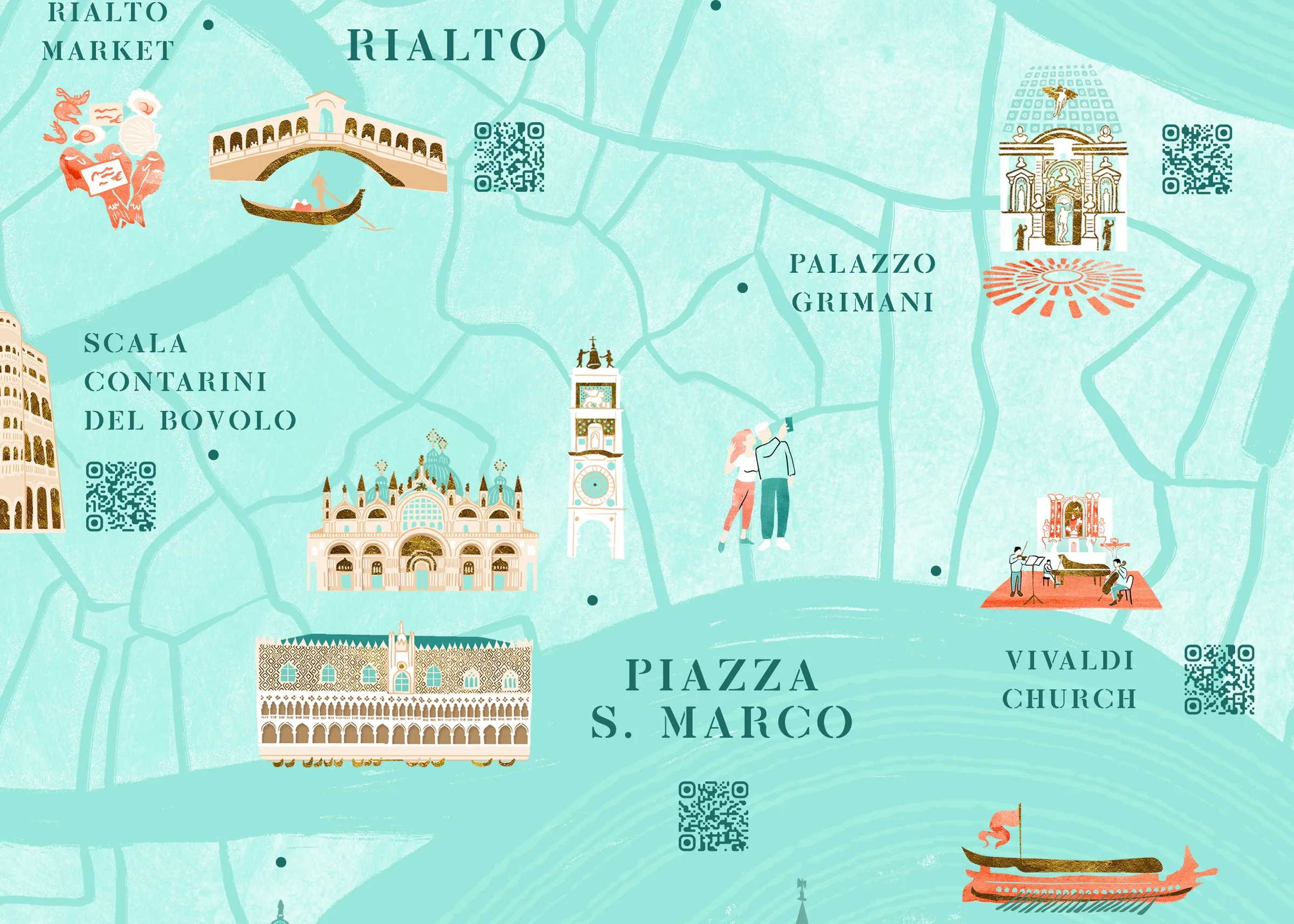 Dettaglio della mappa Venezia Illustrata formato A2