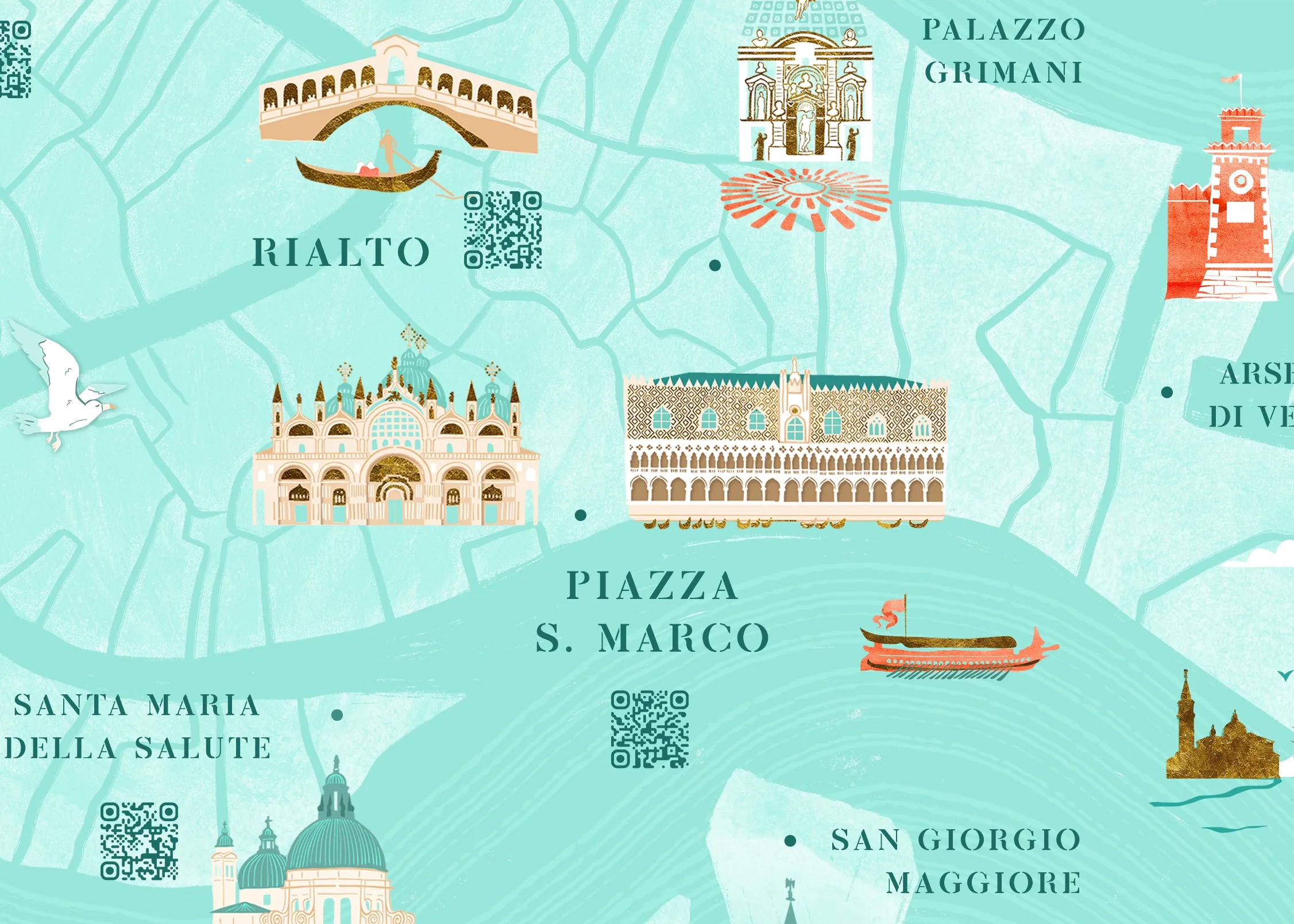 Dettaglio della mappa Venezia Illustrata formato A3
