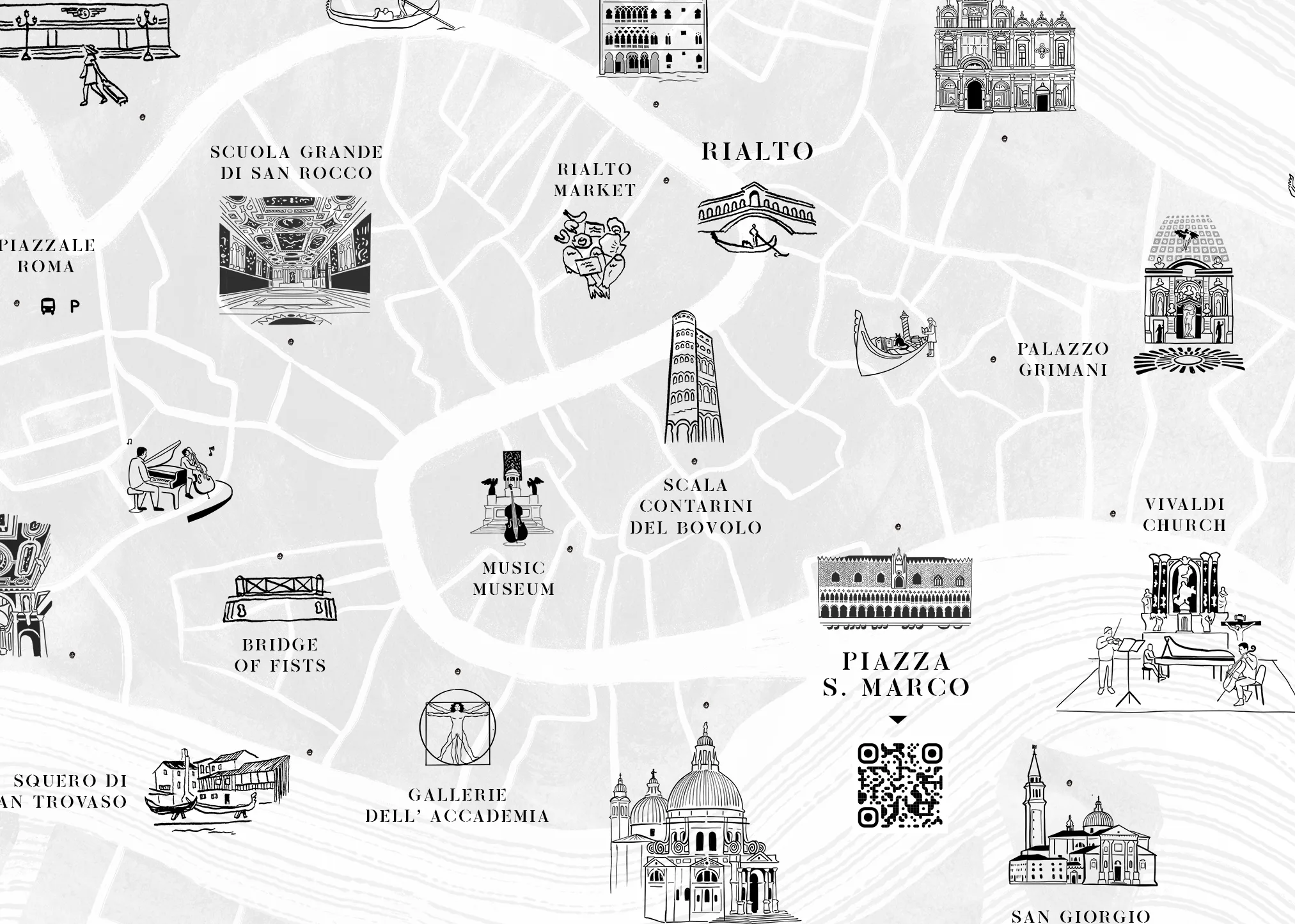 Detail of Preview of Mapped Venice print