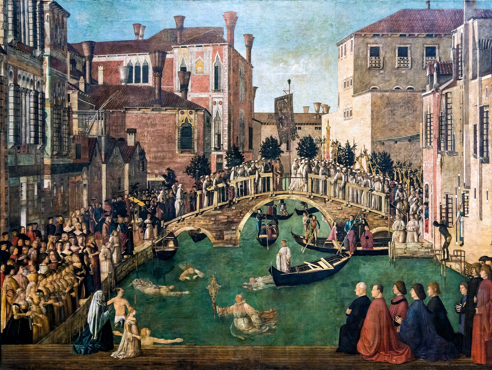 Galeriile Academiei : 'Miracolul Crucii la Podul San Lorenzo' de Bellini