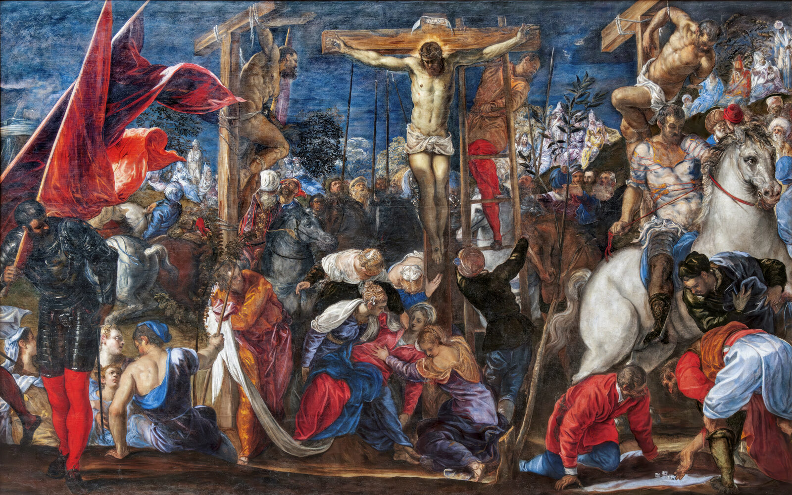 Galería de la Academia : Existe incluso una versión anterior de la 'Crucifixión' de Tintoretto, que inspiró la versión monumental conservada en Scuola Grande di San Rocco