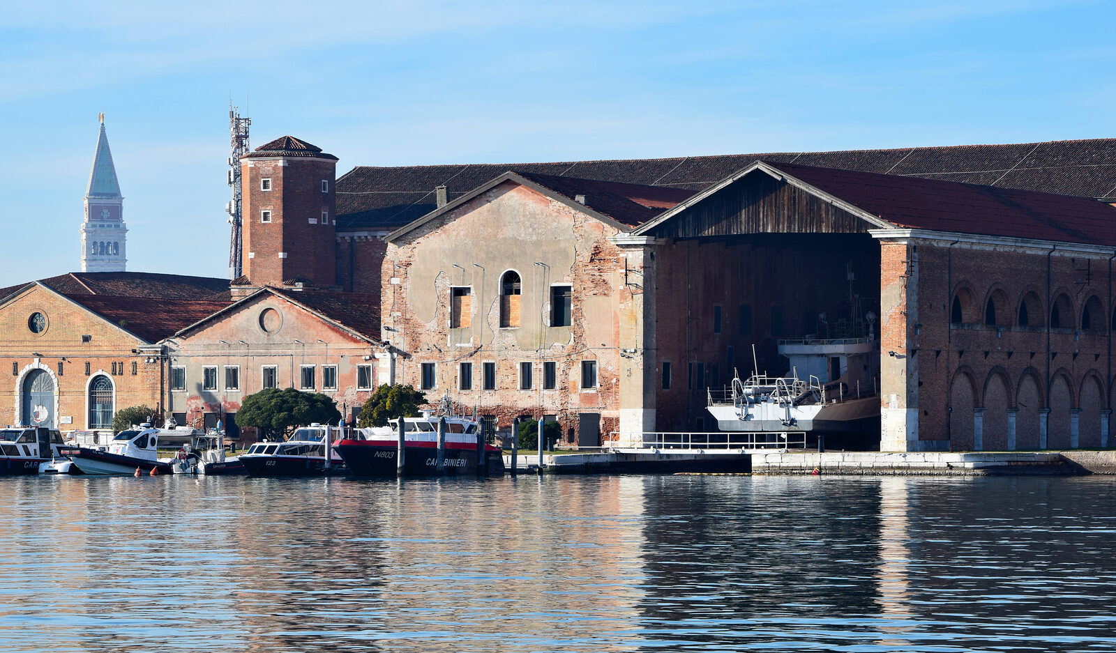 Venetian Arsenal : Novissimette with San Marco Campanile in the background