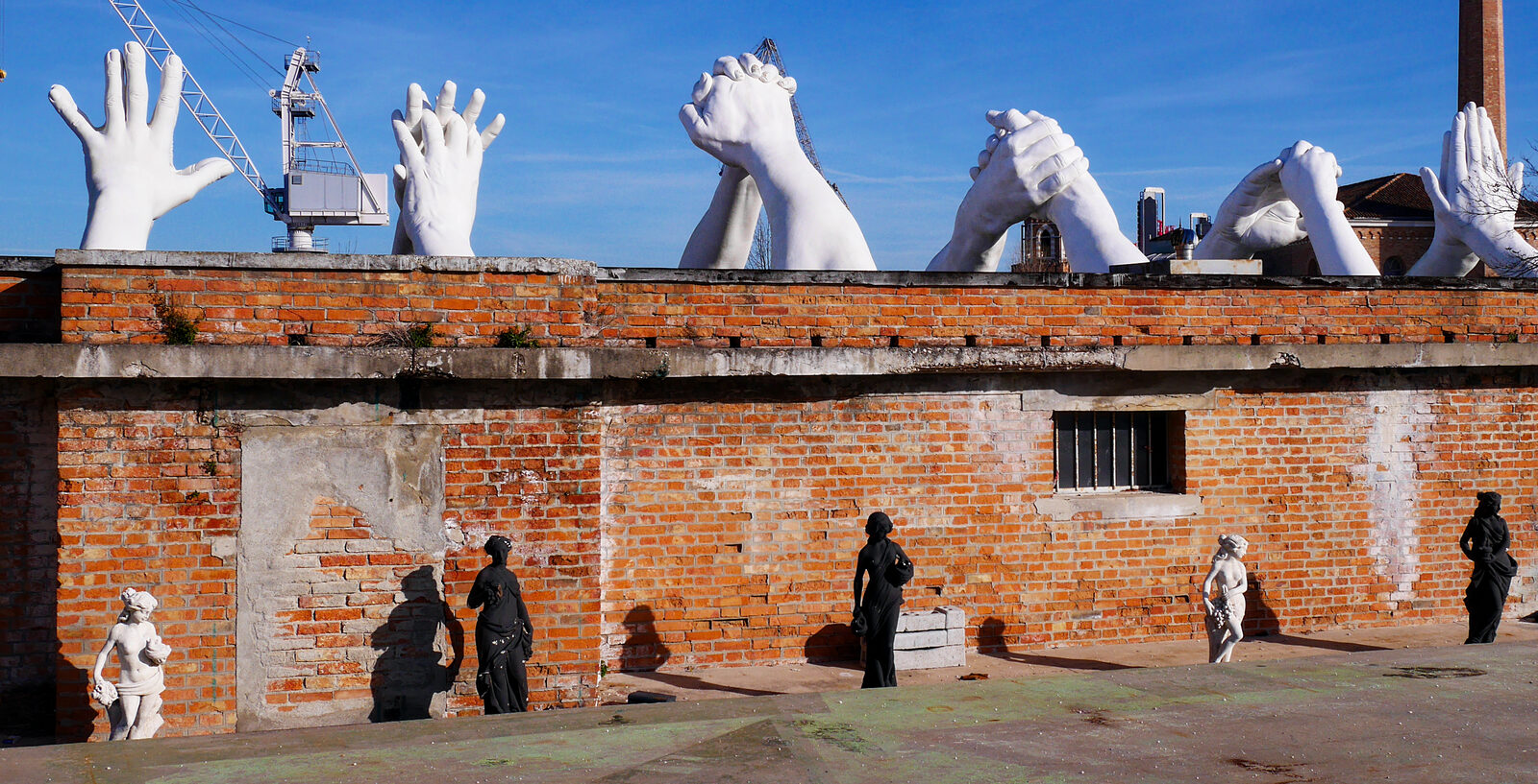 Arsenale : The hands symbolize: Friendship, Faith, Help, Love, Hope and Wisdom