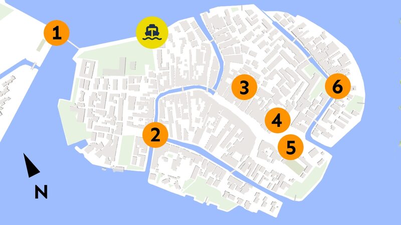 Burano : A sketch map of the must-see sights: read the main article for more information on each