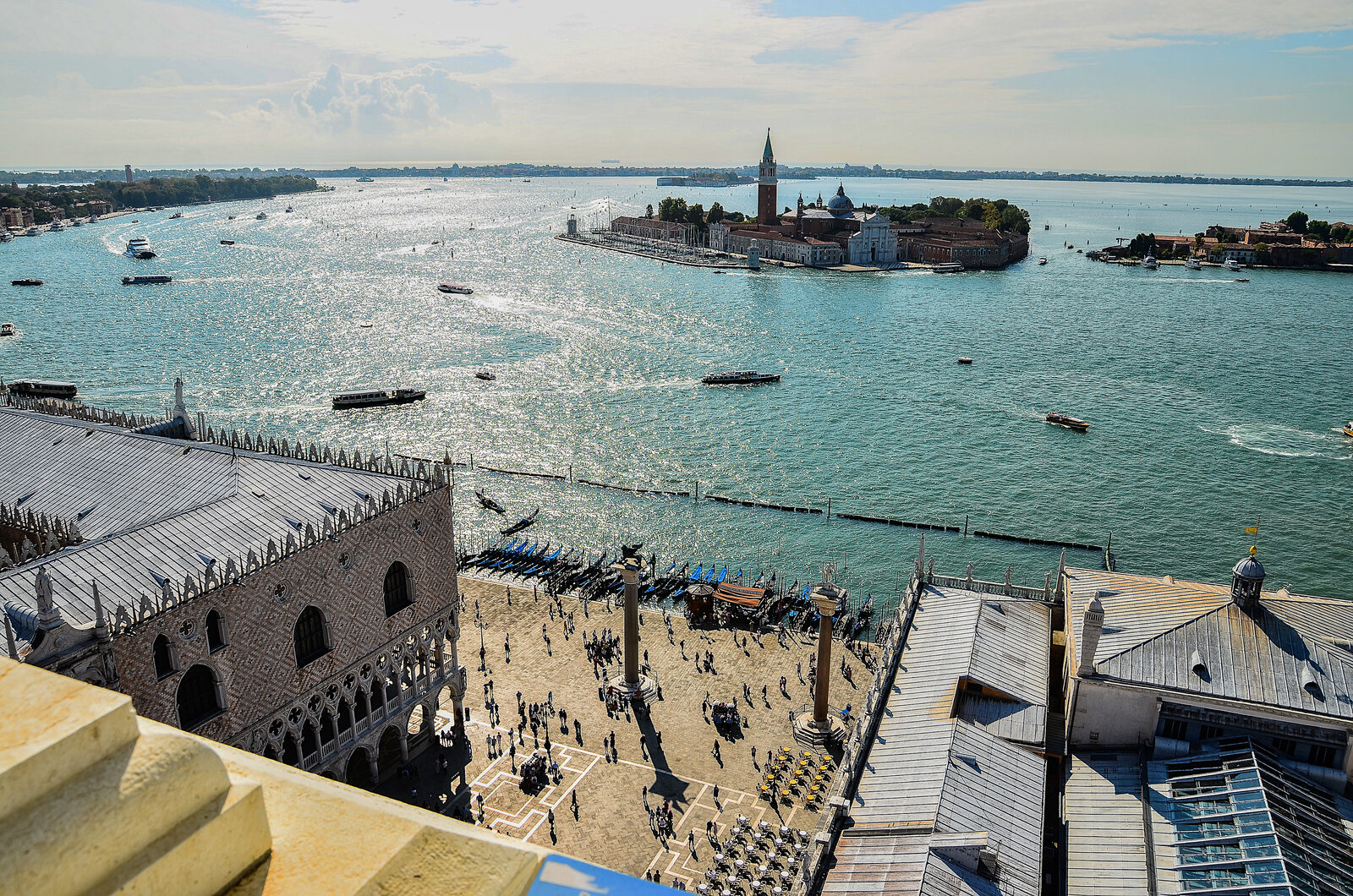 Campanile di San Marco : Being the tallest structure in Venice, it's natural that the views over the lagoon from the top are breathtaking