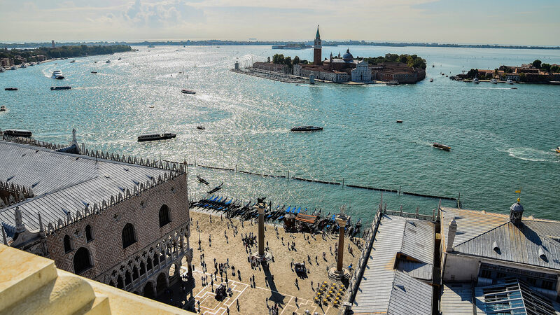 Campanile di San Marco : Being the tallest structure in Venice, it's natural that the views over the lagoon from the top are breathtaking