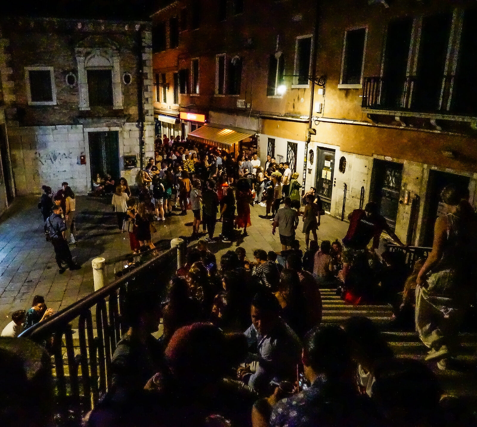 Campo Santa Margherita : As night falls, the Campo and its surrounding alleys buzz with energy, occasionally turning into impromptu party spots