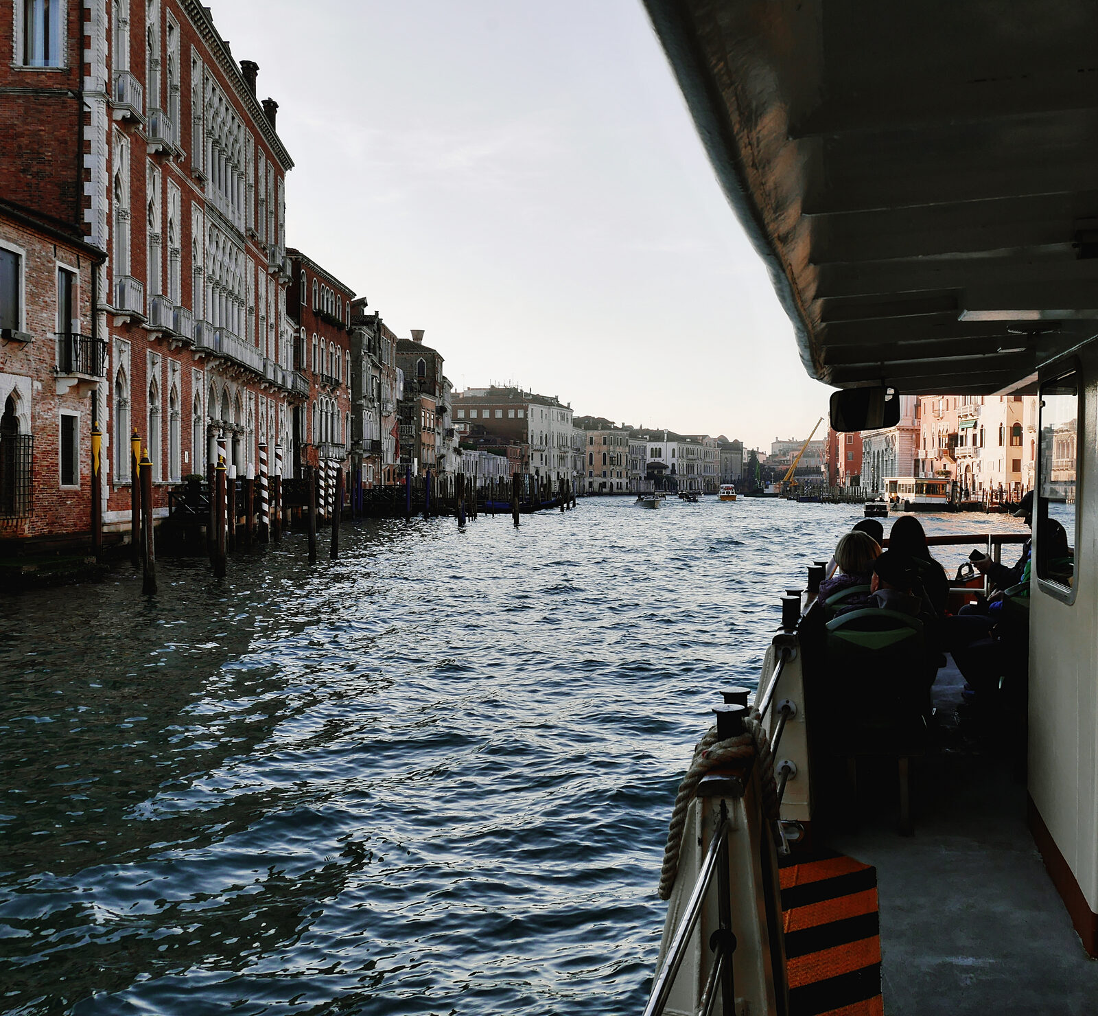 Canal Grande : Traveling aboard the Line #1 public waterbus, commonly known as vaporetto