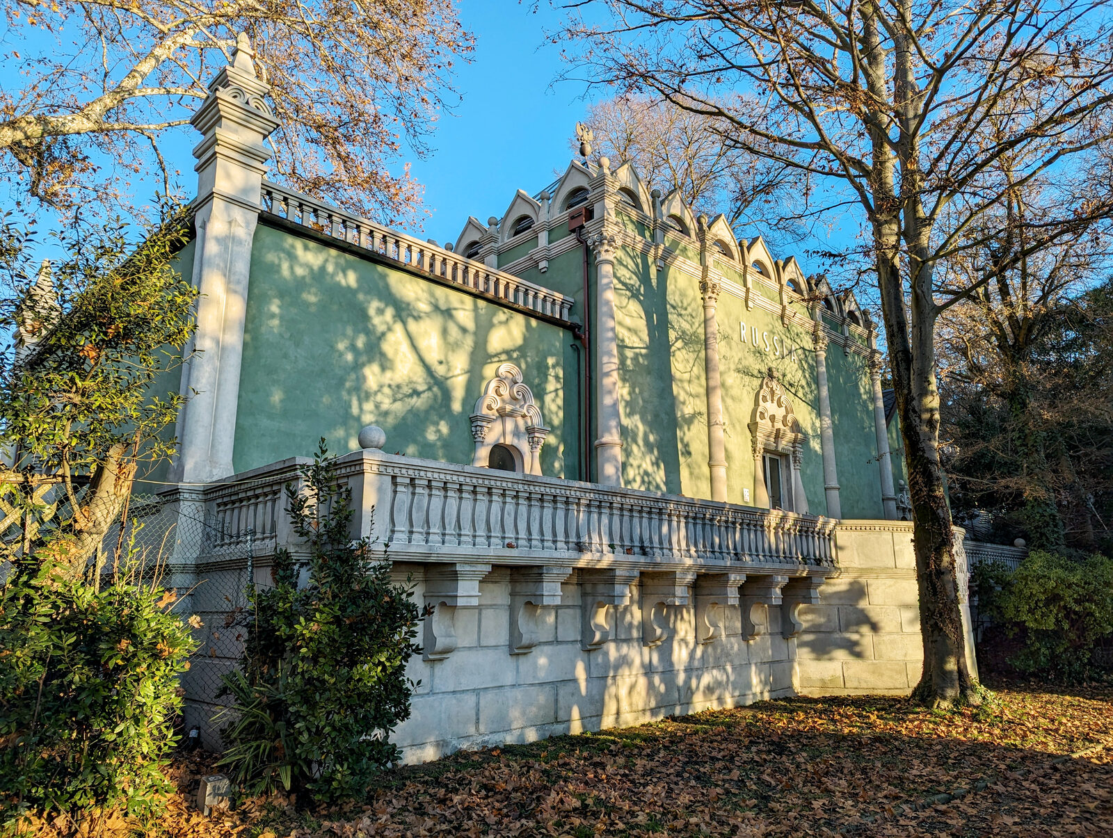 Biennale Gardens : Built in 1914, the historic Russian pavilion has survived the fall of empires, the Cold War, and modern-day strikes, standing today as the most enduringly controversial pavilion