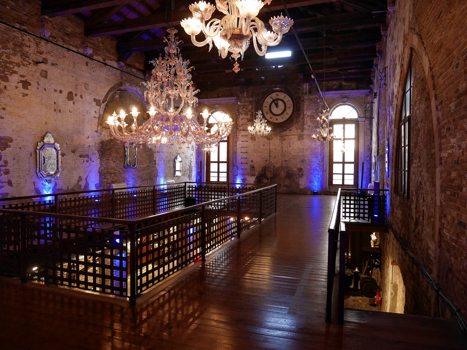 Glass Cathedral : The former church's interior has been transformed into an elegant event space, highlighted by glass chandeliers