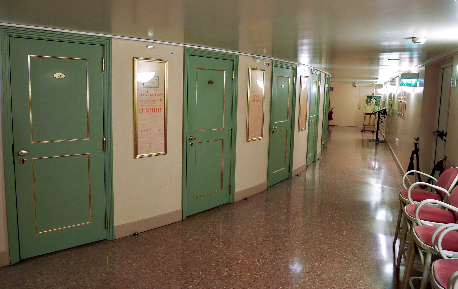 La Fenice : In the corridor outside the main house, these are the doors to each box