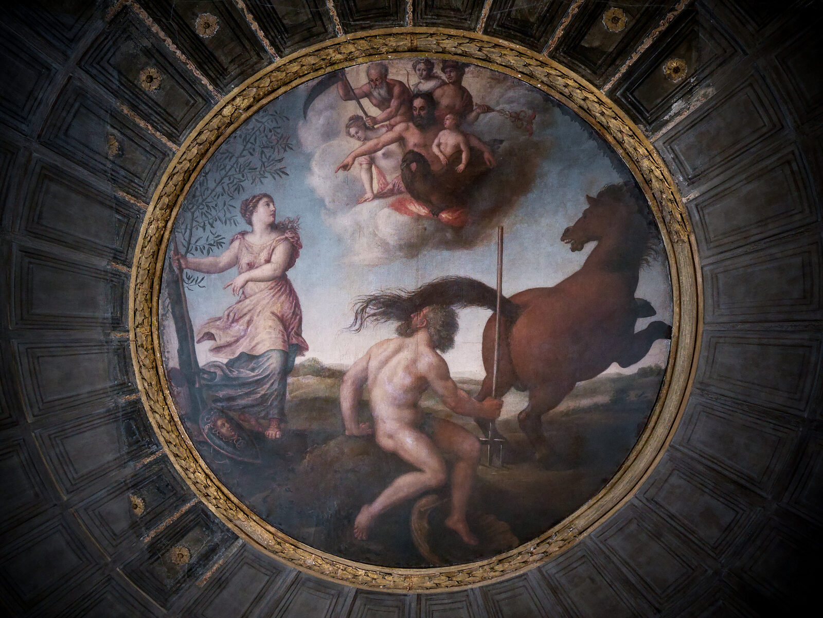Palazzo Grimani : 'Minerva confronts Neptune': there's a captivating story of technological ingenuity behind the return of this ceiling painting to the palace, albeit in the form of a perfect replica