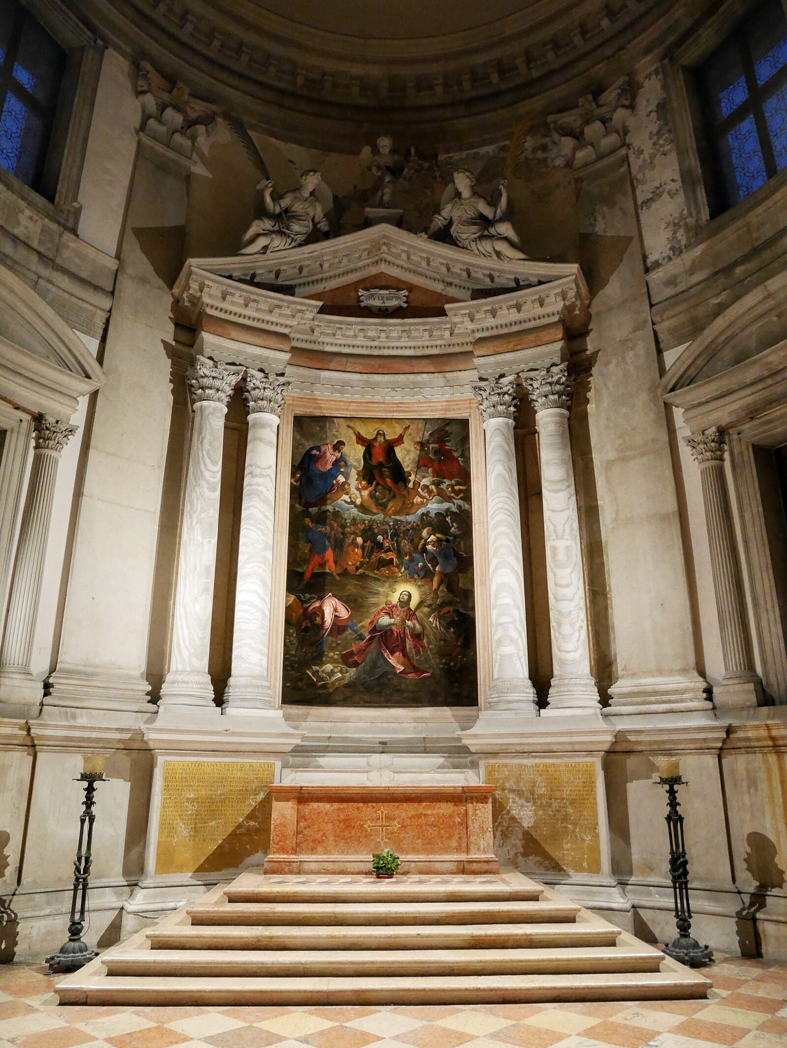 San Giorgio Maggiore : And the 'Martyrdom of St. Stephen' collapses 2 biblical moments: the saint's vision of heaven opening and his subsequent stoning by an angry mob
