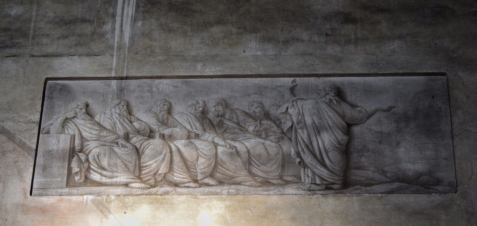 San Polo : One of the many frescoes adorning the upper lateral sides of the nave