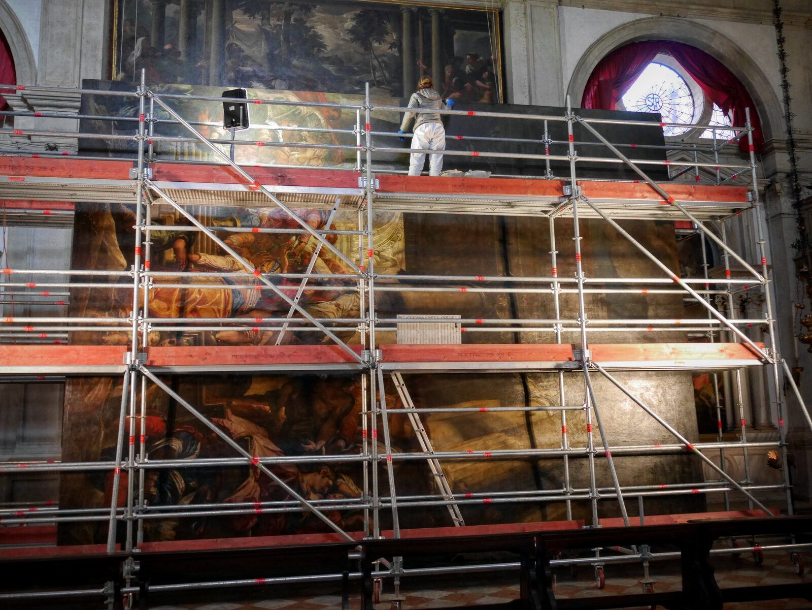 San Rocco : Observing the restoration process for the works in the church can be quite captivating