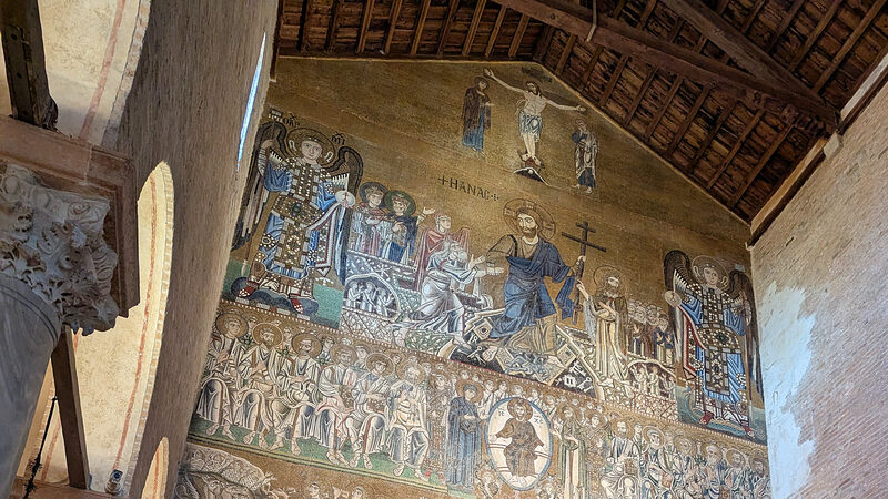 Santa Maria Assunta : The Last Judgment mosaic on the counter-facade serves as a powerful reminder to departing worshippers: live righteously — or face the consequences!