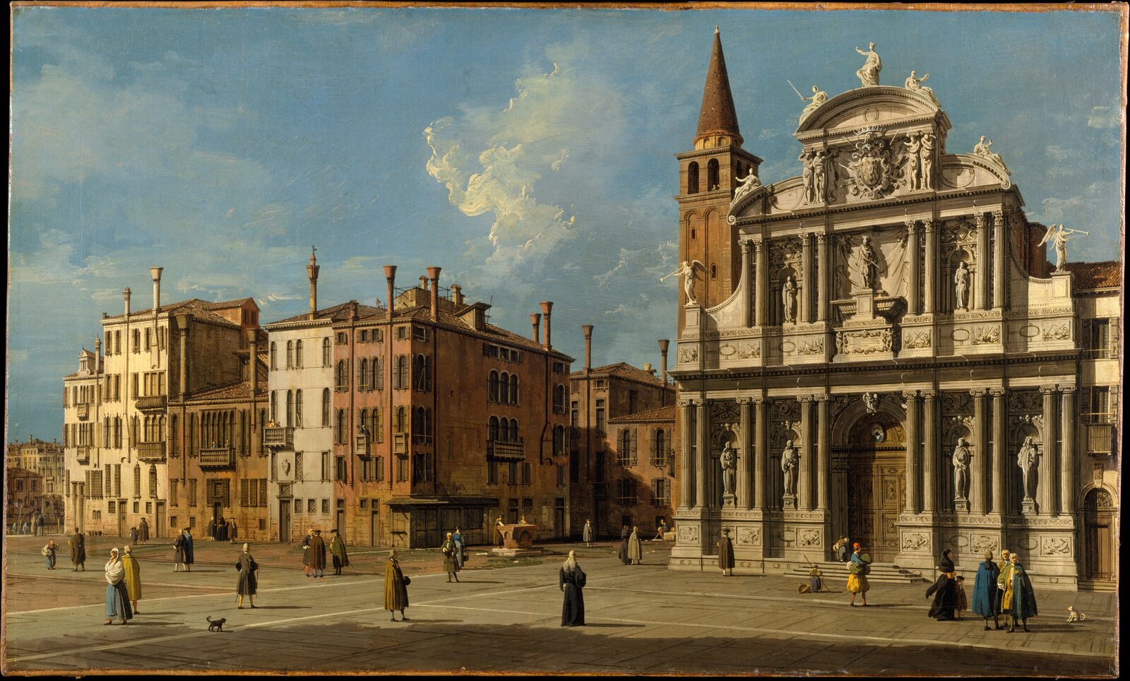 Santa Maria del Giglio : This 18th-century painting depicts the church just before its brick belfry was demolished due to safety concerns for neighboring buildings