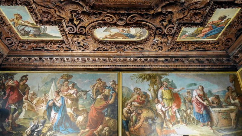 Scuola dei Carmini : Back upstairs, the elaborate woodwork sets the Archive room apart