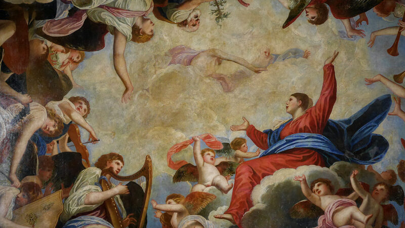 Scuola dei Carmini : Central ceiling canvas, painted by Alessandro Varotari: 'Assumption of the Virgin', 1634-1638