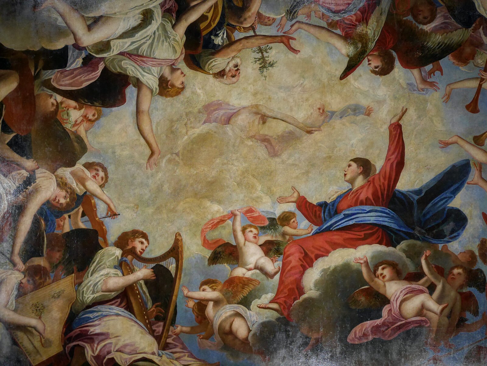 Scuola Grande Carmini : Central ceiling canvas, painted by Alessandro Varotari: 'Assumption of the Virgin', 1634-1638