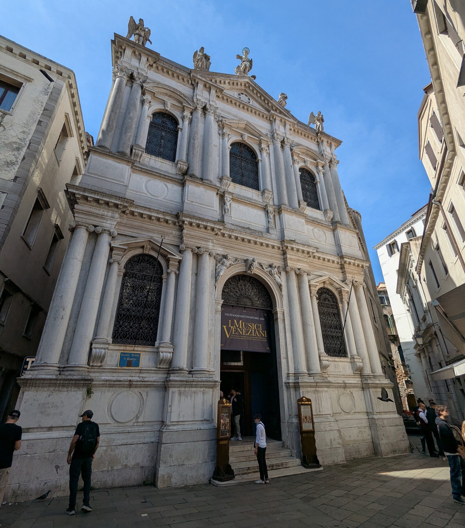 Scuola Grande San Teodoro : The striking facade, facing the campo named after the church San Salvador, was designed by Antonio Sardi in Baroque style
