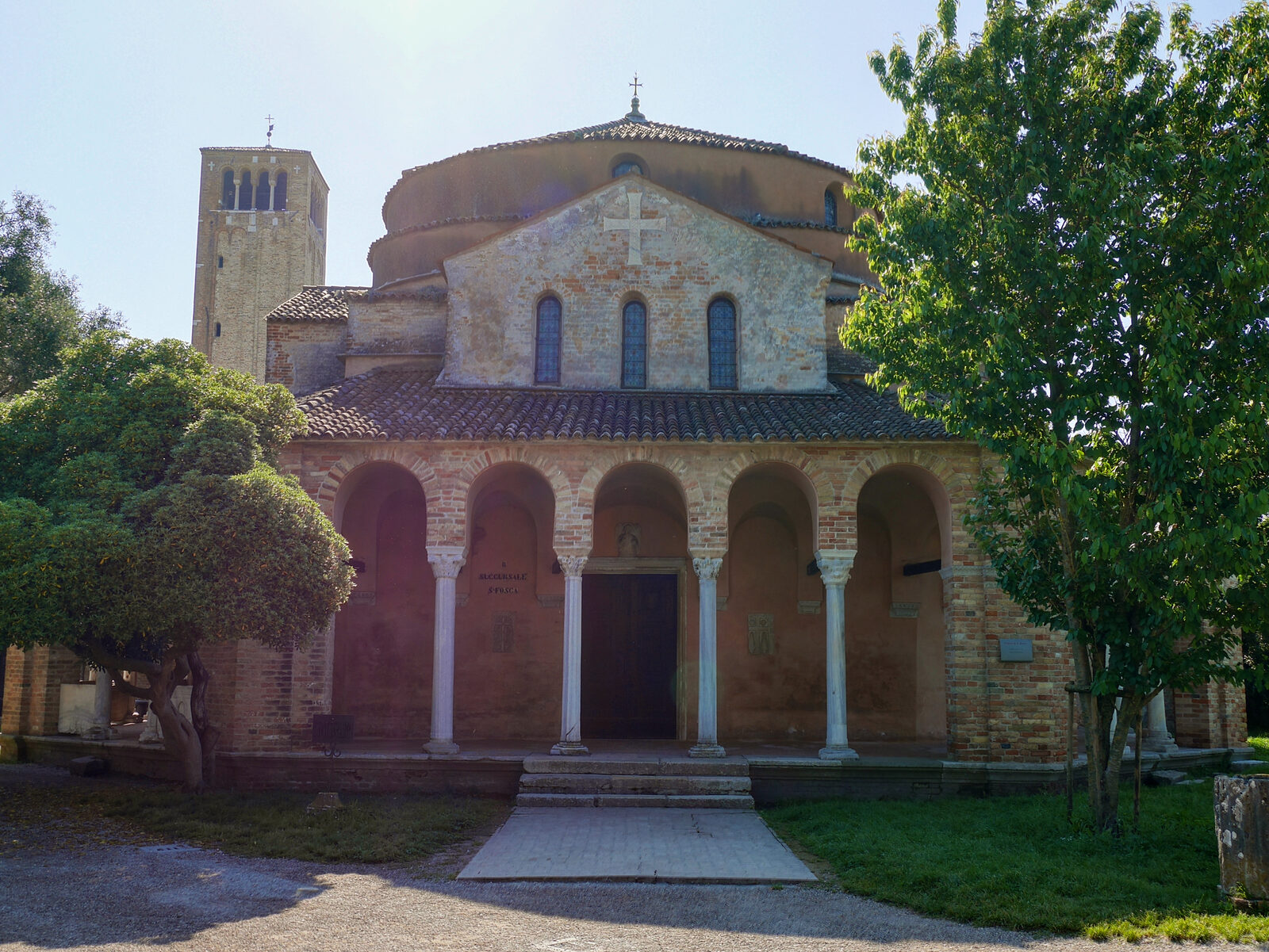 Torcello : Beside the cathedral is the Church of Santa Fosca, built as a martyrium in honor of Fusca of Ravenna, a young girl martyred around 250 AD.