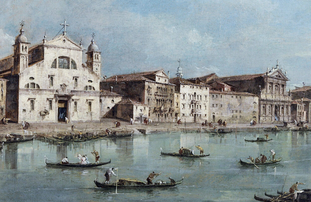 Venice Train Station : Even though the church on the right still stands today, the train station now occupies the site of the Santa Lucia church (left)