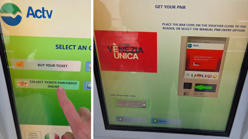 Vaporetto : Be sure to exchange your online tickets for a physical ticket before your first ride